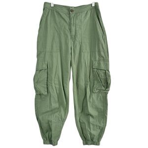 Abercrombie & Fitch High Waisted Cargo Joggers Light Green Women’s Medium Y2K
